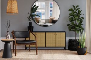 Modern green living room space